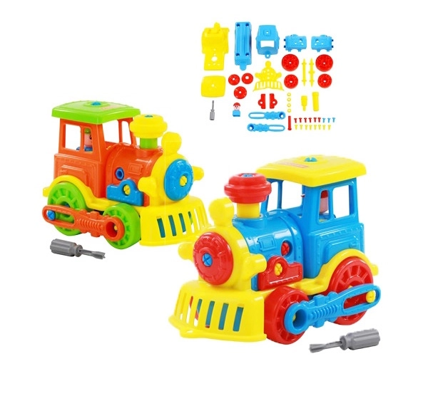 Rozebiratelná plastová mašinka se šroubovákem 29 cm