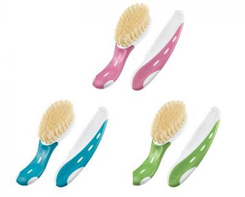 Nuk kartáček a hřebínek bílý zelený