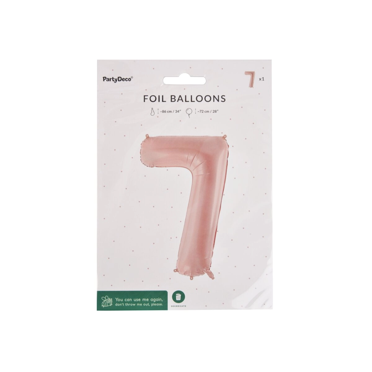 Fóliový balónek číslo 7 béžový 72 cm