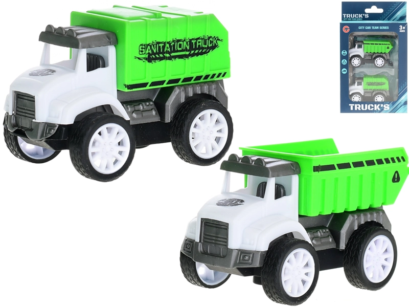 Sada úklidových autíček 7,5 cm se zpětným chodem, 2 ks