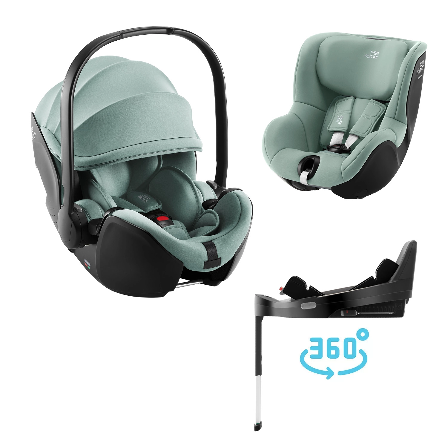 Autosedačkový set Britax Römer Baby-Safe Pro + Vario Base 5Z + Dualfix 5Z, Jade Green
