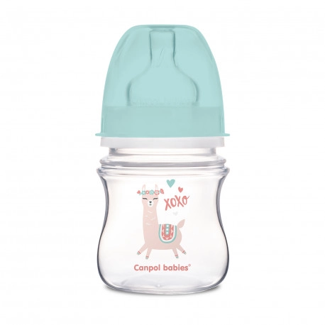 Canpol babies antikoliková širokohrdlá lahev EasyStart Exotic Animals 120 ml, zelená