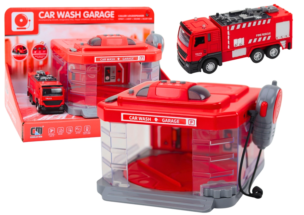 Lean Toys Hasičský sbor Wash Walkie Talkie Světla Zvuky Voda