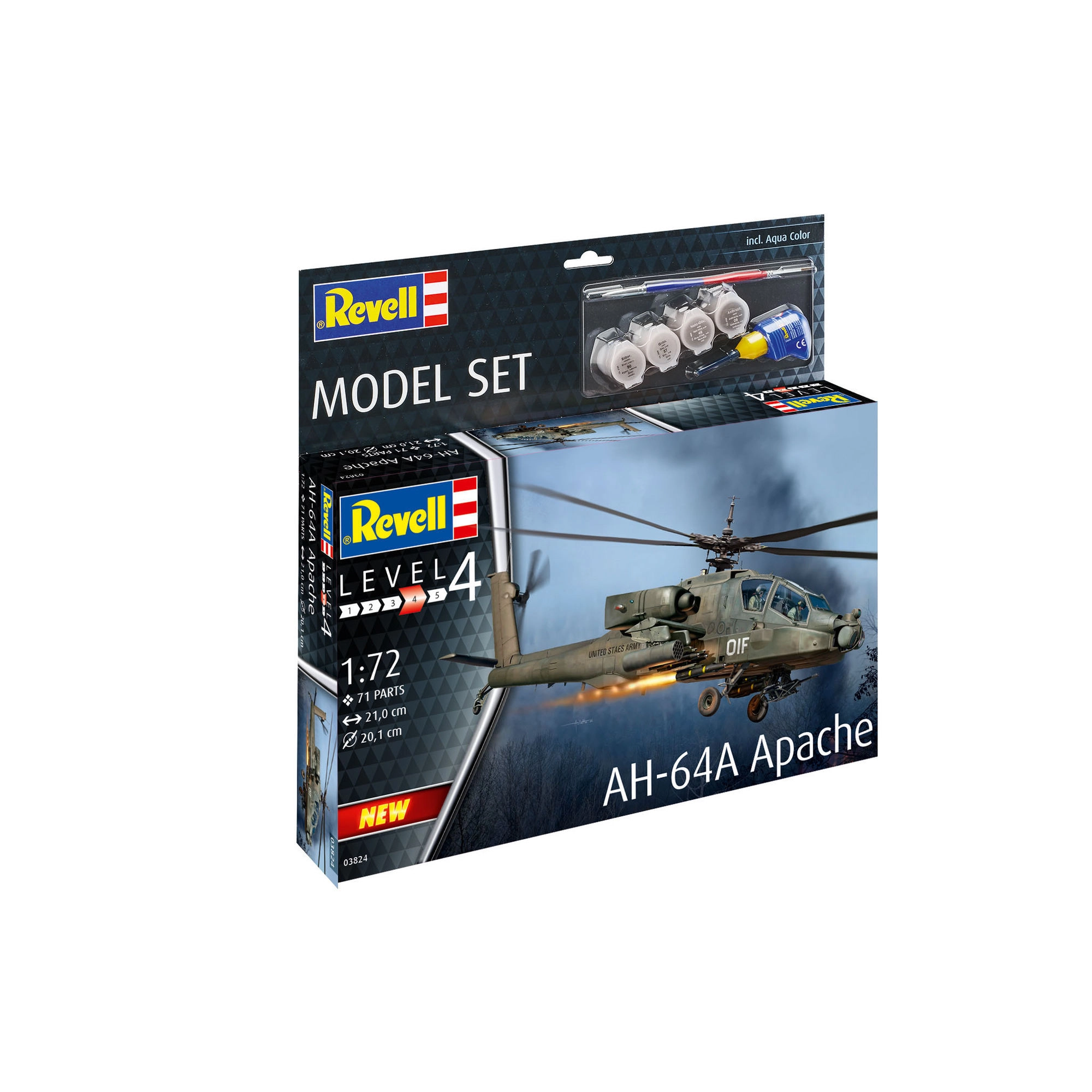 Revell ModelSet vrtulník 63824 - AH-64A Apache (1:72)