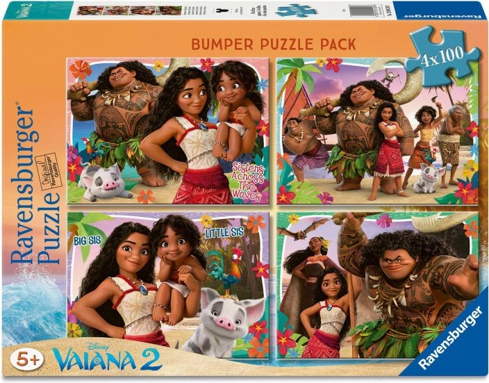 Ravensburger puzzle Vaiana 2 – 4×100 dílků