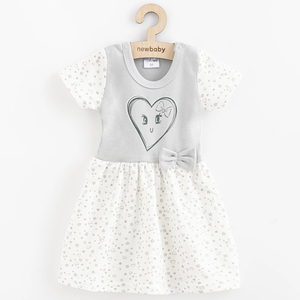 Kojenecké bavlněné šatičky NEW BABY Srdíčka
