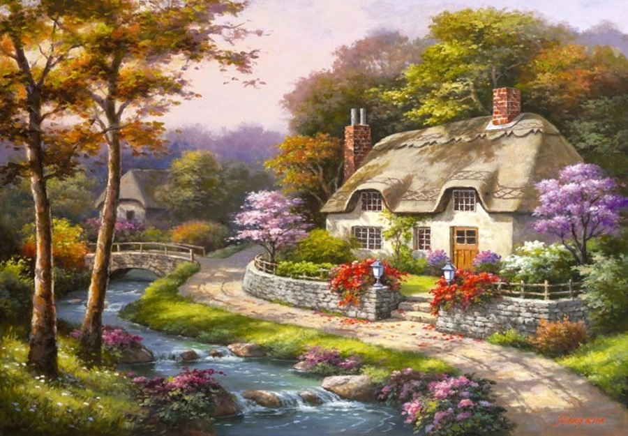 Puzzle Jarní Chaloupka 500 Dílů