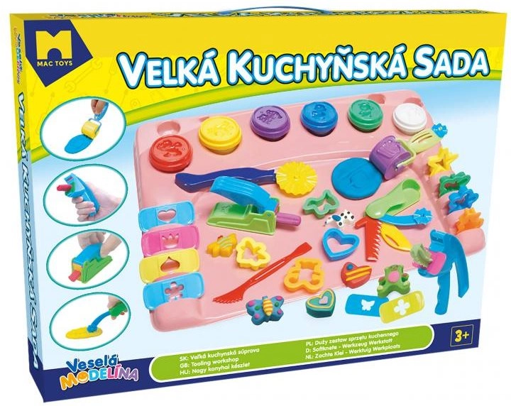 Levně Mac Toys velká kuchyňská sada s podložkou růžová