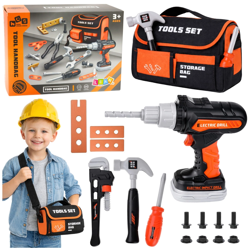 Dětská sada nářadí s brašnou a aku šroubovákem, 25 dílů