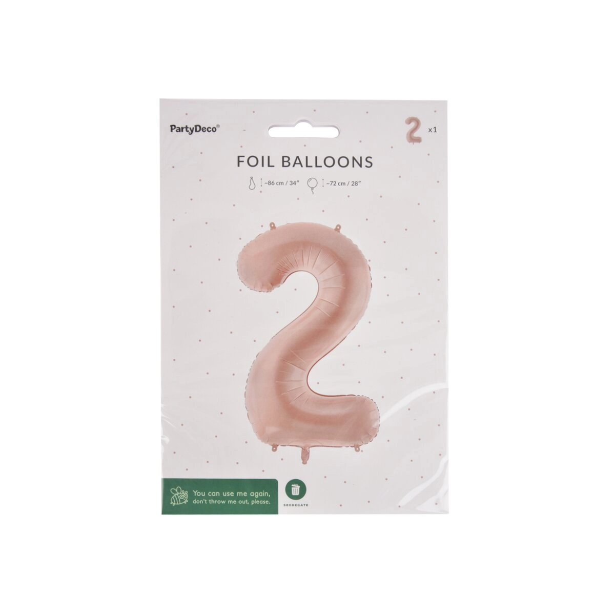 Fóliový balónek číslo 2 béžový 72 cm