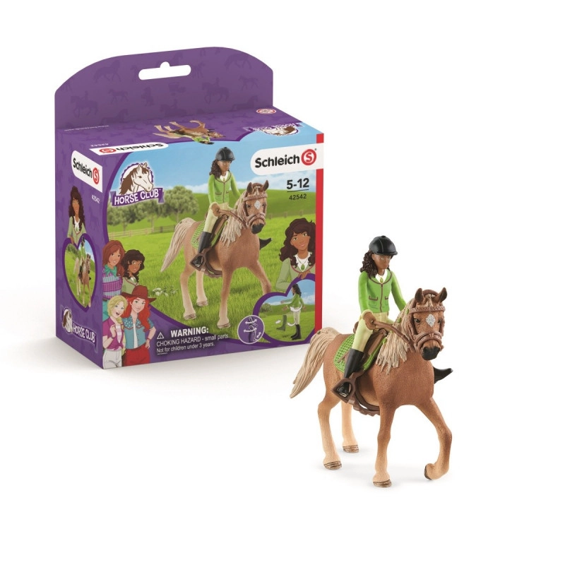 Levně Schleich 42542 Sarah s pohyblivými klouby na koni