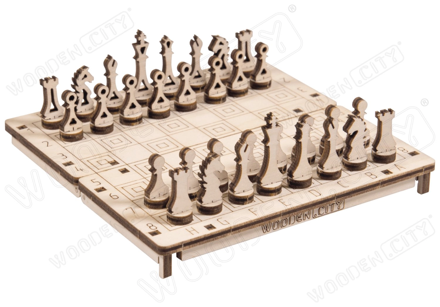 Wooden City Hra 3D Šachy a Dáma 2v1
