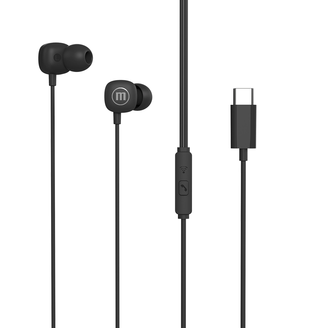 Sluchátka Maxell Square+ do uší s USB-C, černá
