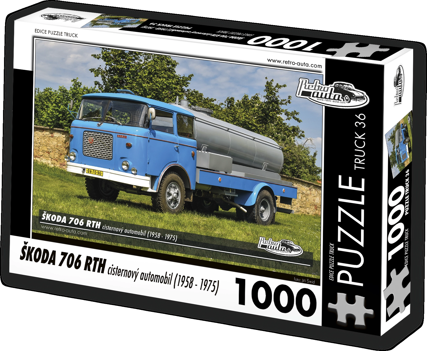 RETRO-AUTA Puzzle TRUCK č.36 Škoda 706 RTH cisternový automobil (1958 - 1975) 1000 dílků