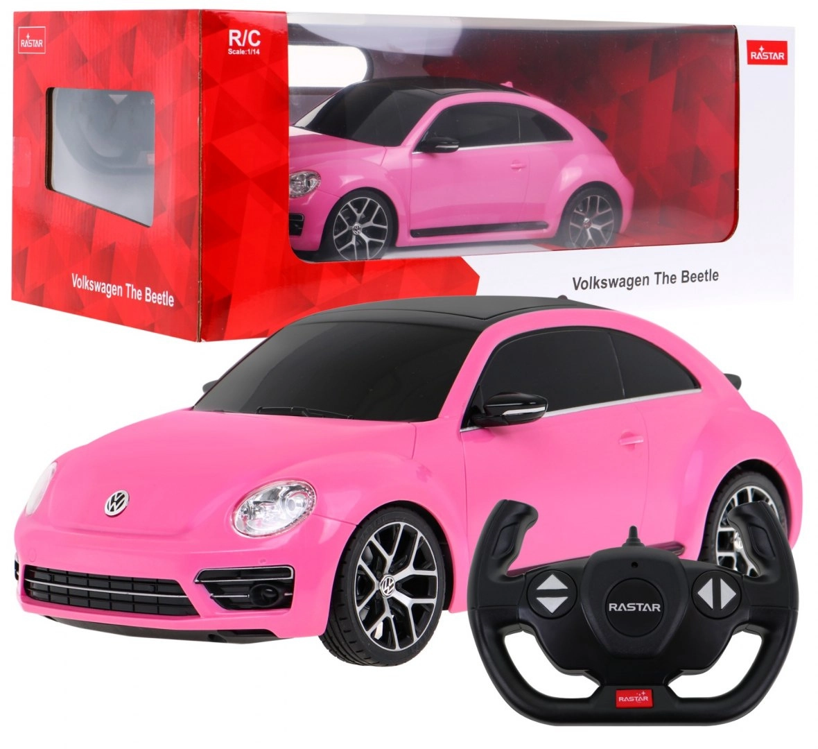Rastar Auto na dálkové ovládání Volkswagen Beetle RTR růžové 1:14
