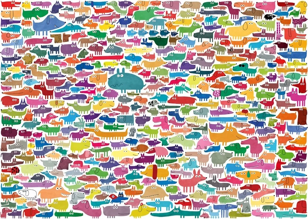 Ravensburger Puzzle 387 psů a 1 kočka XXL 300 dílků