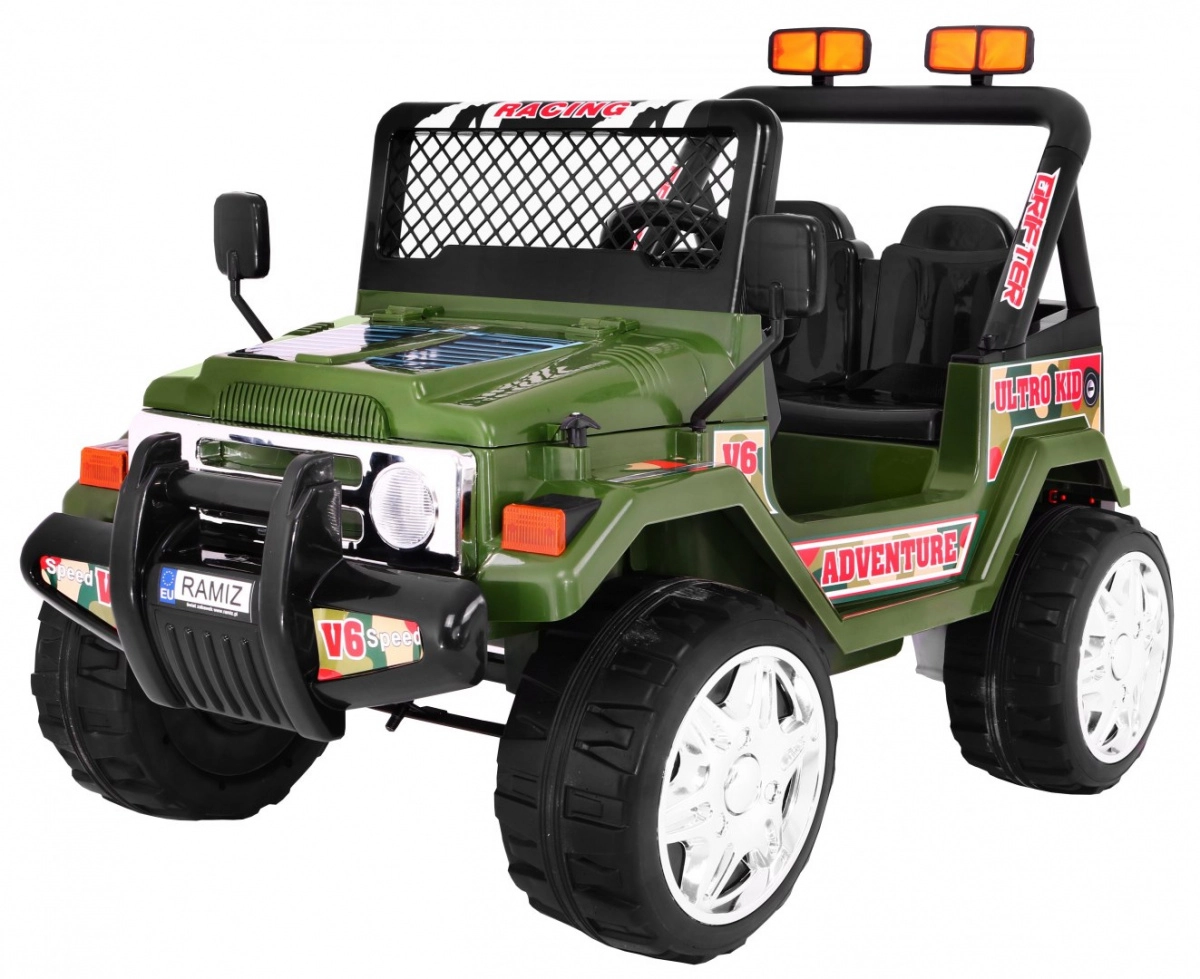 Levně Terénní dětské elektrické auto raptor drifter zelené s dálkovým ovládáním