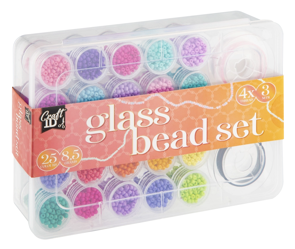 Velká sada skleněných korálků – 25 barev