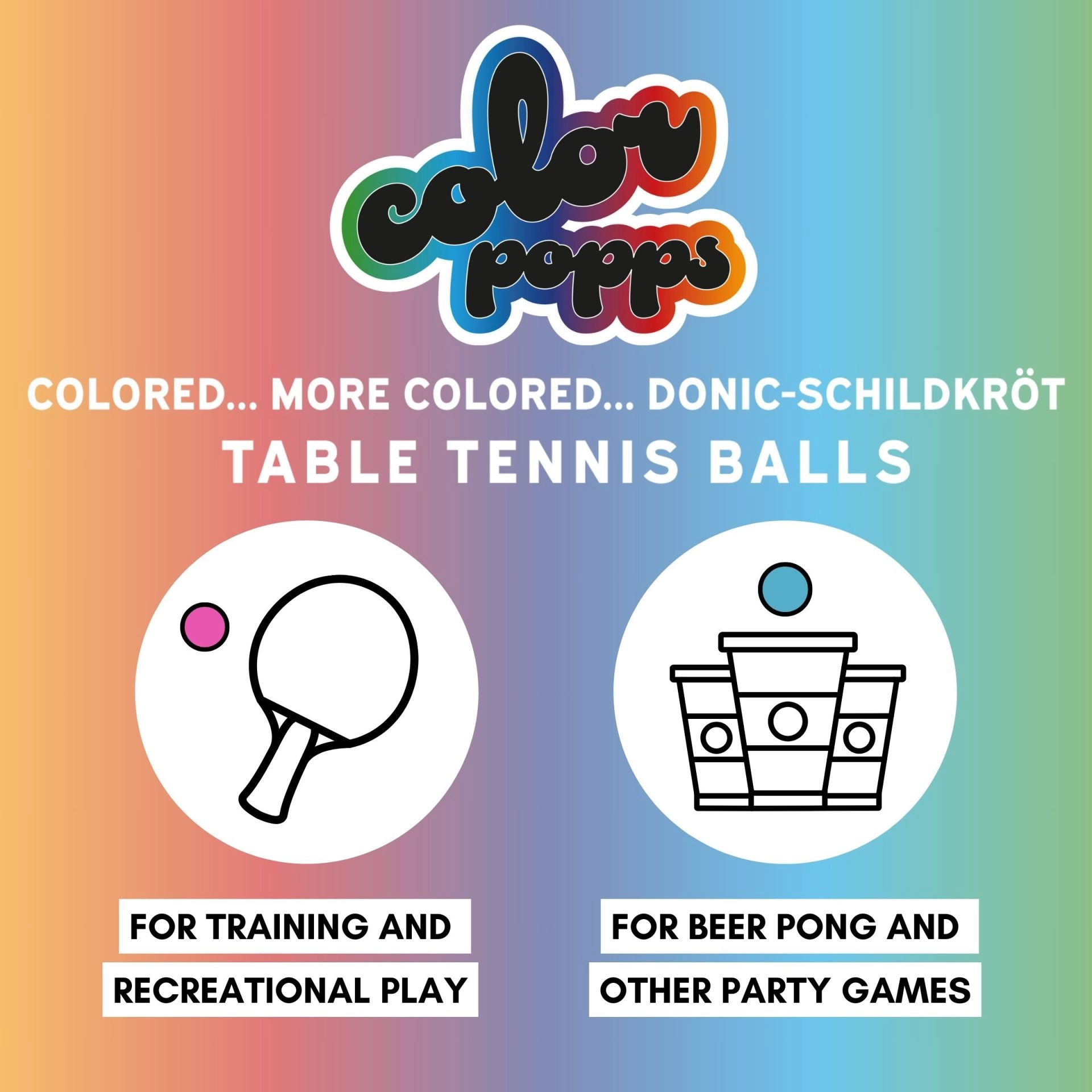 Donic-Schildkröt - míčky na stolní tenis Colour Popps Poly 40+, 6ks