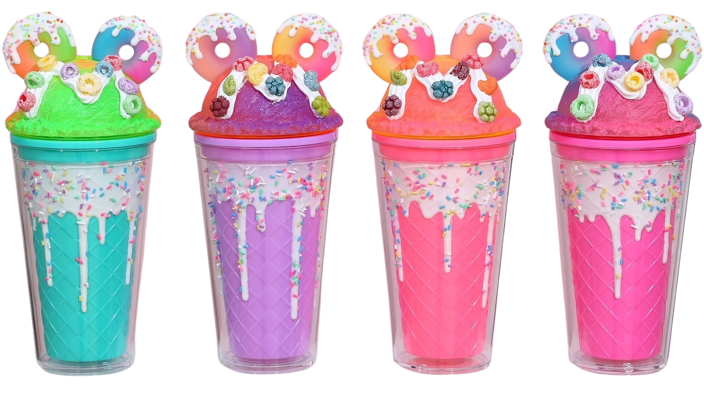 Levně Kelímek s víčkem a brčkem Donuts 480 ml