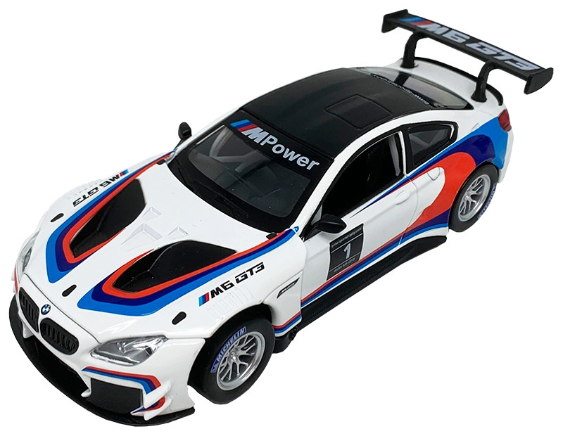 Levně Kovový model BMW M6 GT3 1:32 se světly a zvuky