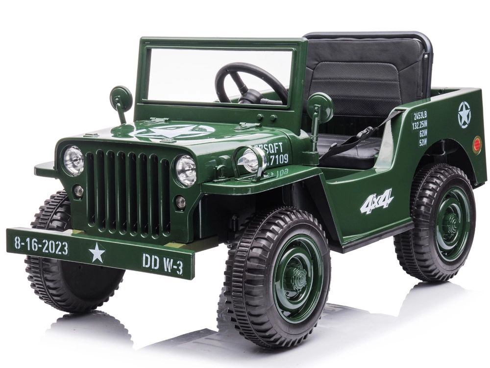Levně Elektrické vojenské auto Willys s dálkovým ovládáním – Zelená