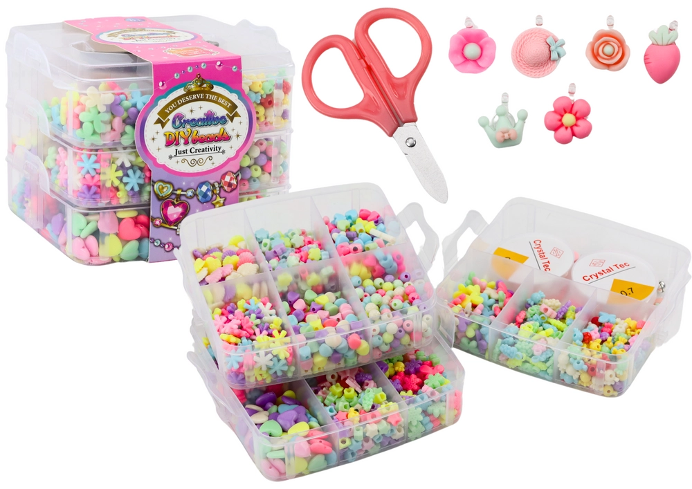 LEAN Toys Sada barevných korálků v boxu 1620 ks