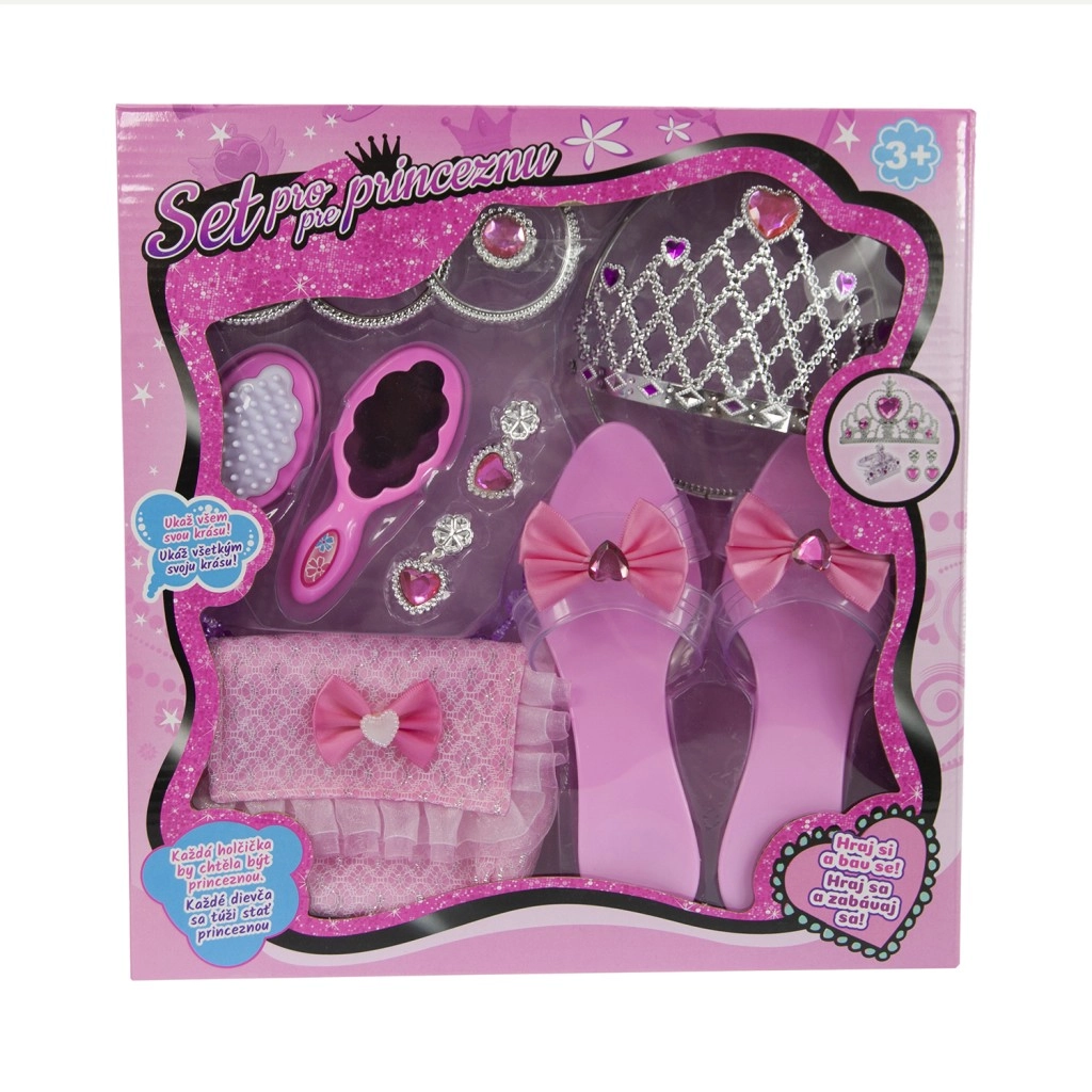 Alltoys Set pro princeznu pantoflíčky sukýnka zrcátko