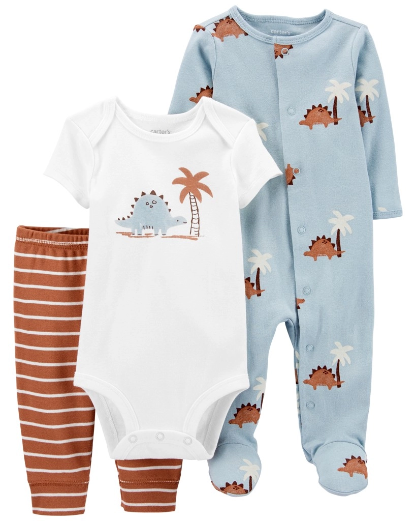 Levně Carter's Set 3dílný body kr. rukáv overal tepláky Blue Dino kluk LBB NB/