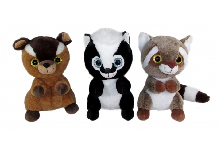 Plyšová lesní zvířátka 30 cm (mýval, skunk, lemur)