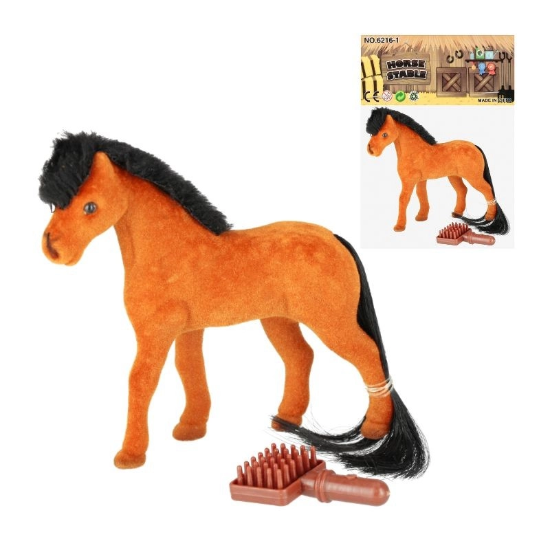 Koník s kartáčem na česání