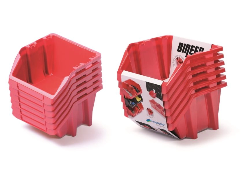 Levně PROSPERPLAST Set plastových úložných boxů 6ks BINEER SHORT SET 214 x 198 x 238 cmčervený
