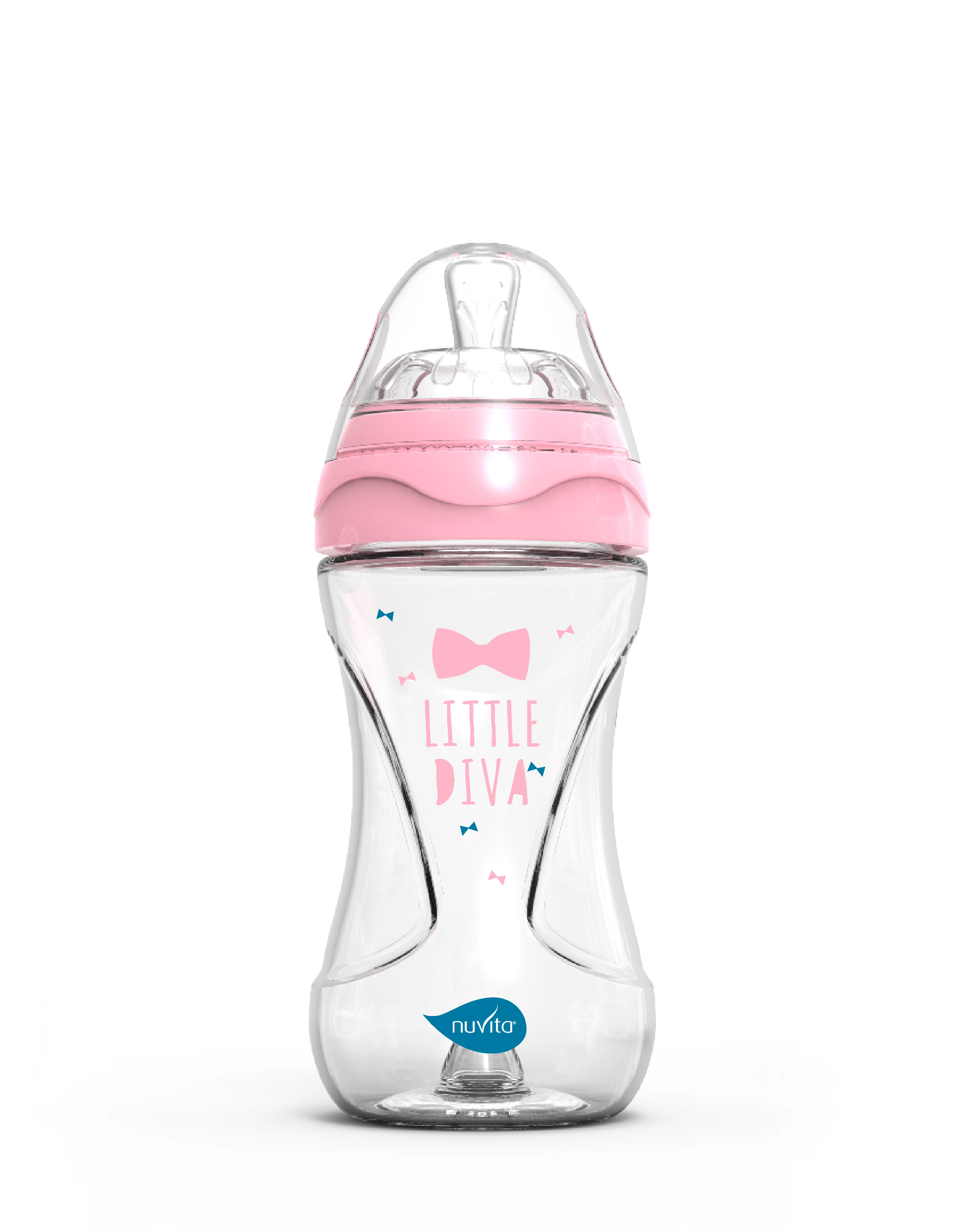 Nuvita lahvička Glass/Pink 240ml