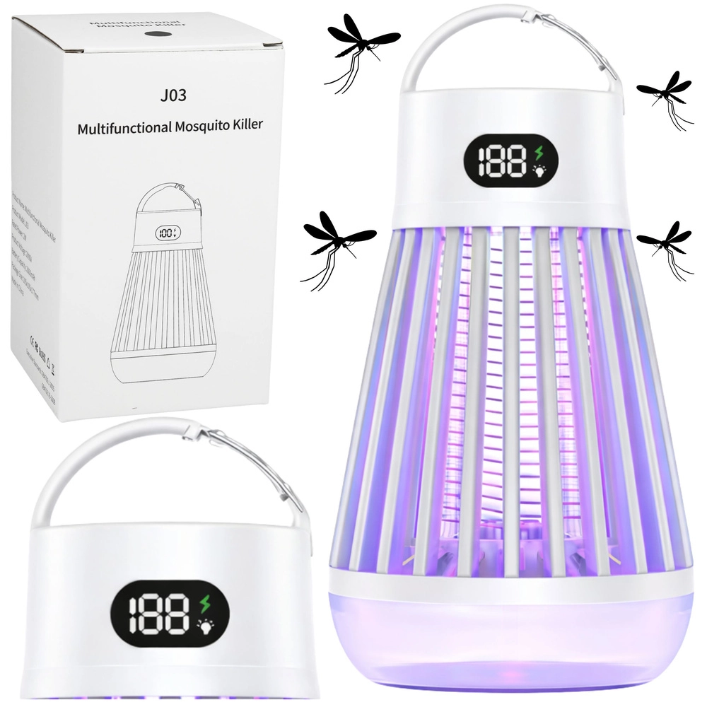 Elektrická lampa proti hmyzu s UV světlem, bílá