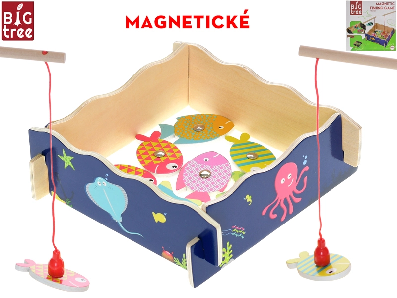 Magnetická dřevěná hra rybaření Big Tree