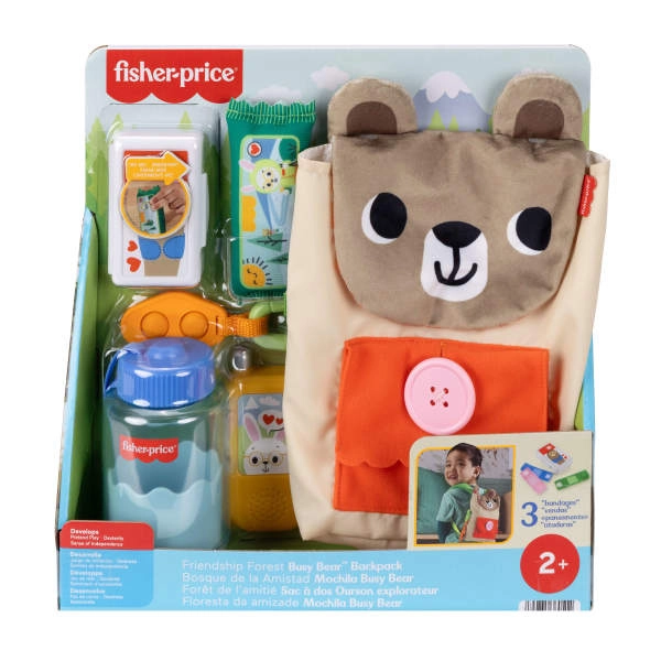Levně fisher-price medvídkový batůžek – aktivní kempovací set pro malé objevitele