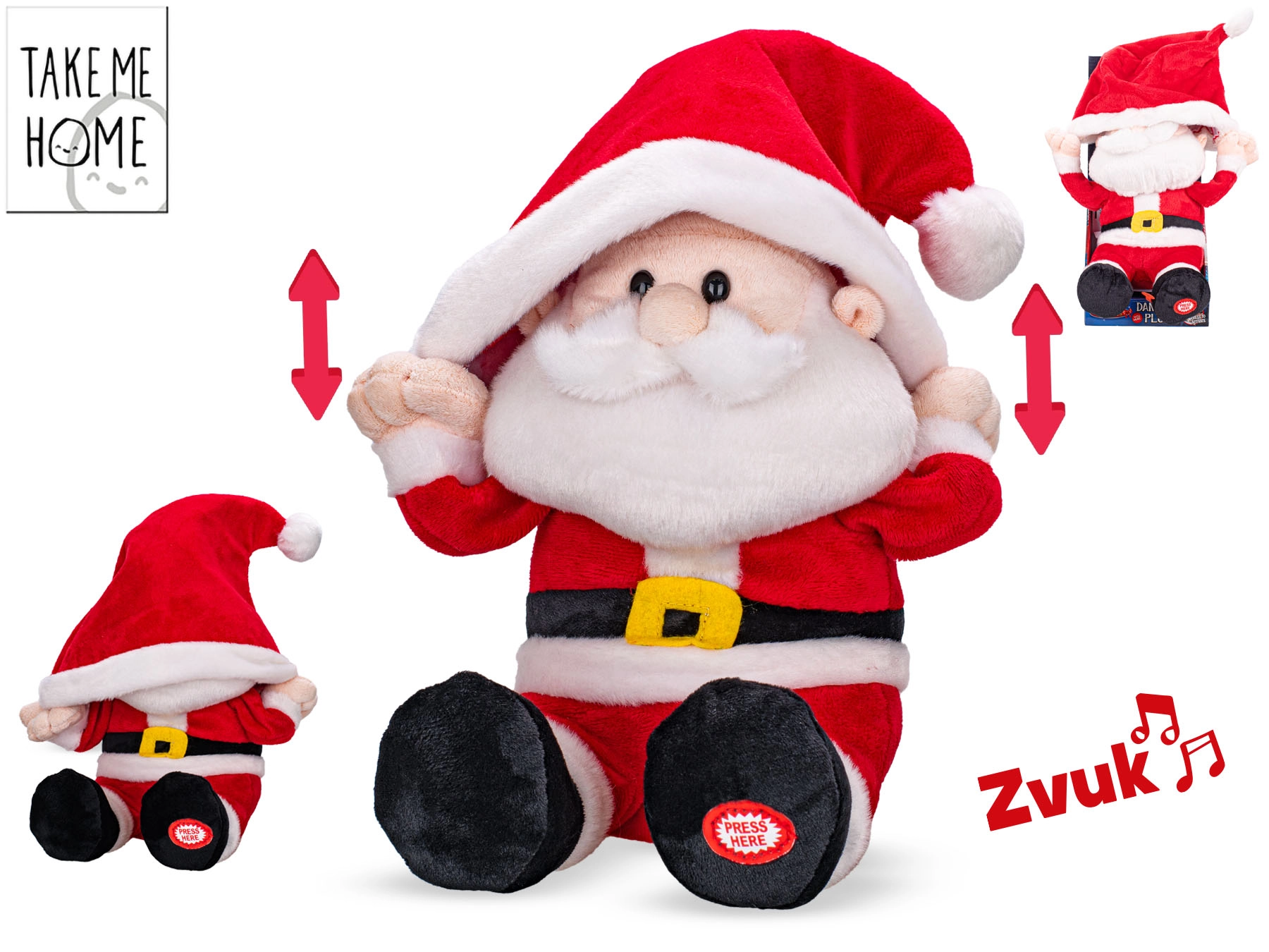 Interaktivní plyšový Santa Claus Take Me Home