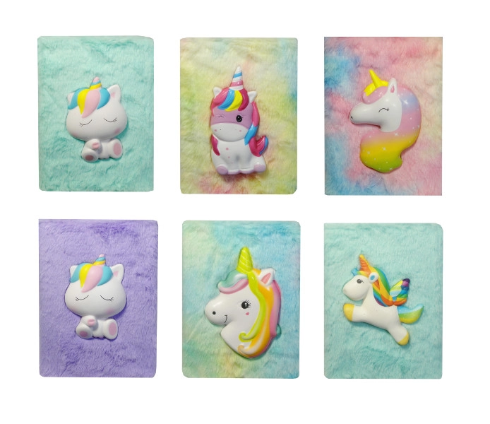 Barevný plyšový deníček s motivem jednorožce