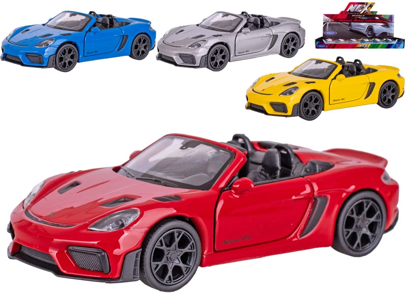 Levně Welly Porsche 718 Spyder RS 12 cm kov zpětný chod mix barev stříbrná, červená, žlutá, modrá