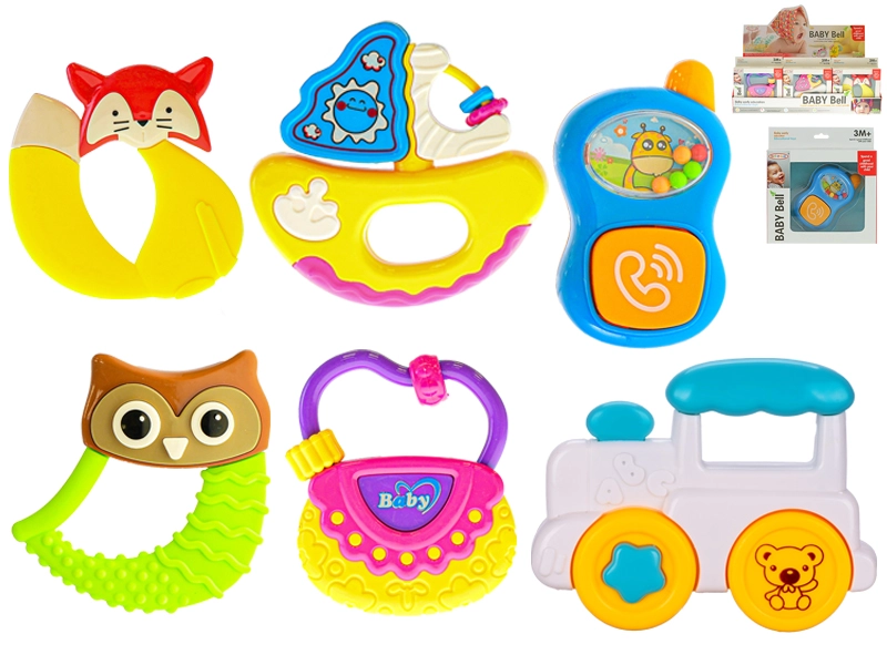 Sada chrastítek pro miminka 3m+ (6 tvarů)