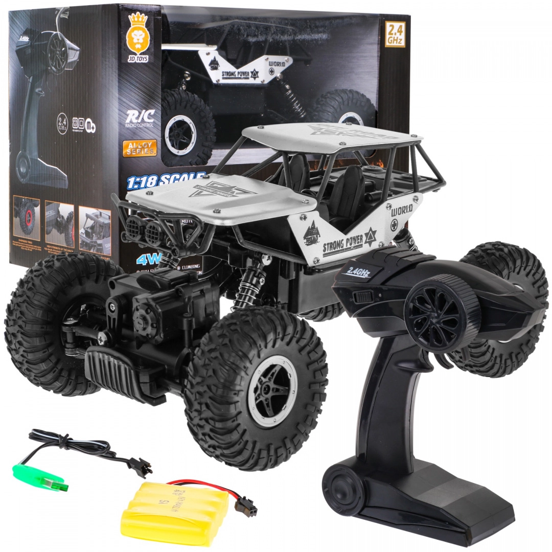 RC terénní auto Crawler Monster 1:18 pro děti 6+ – Stříbrná
