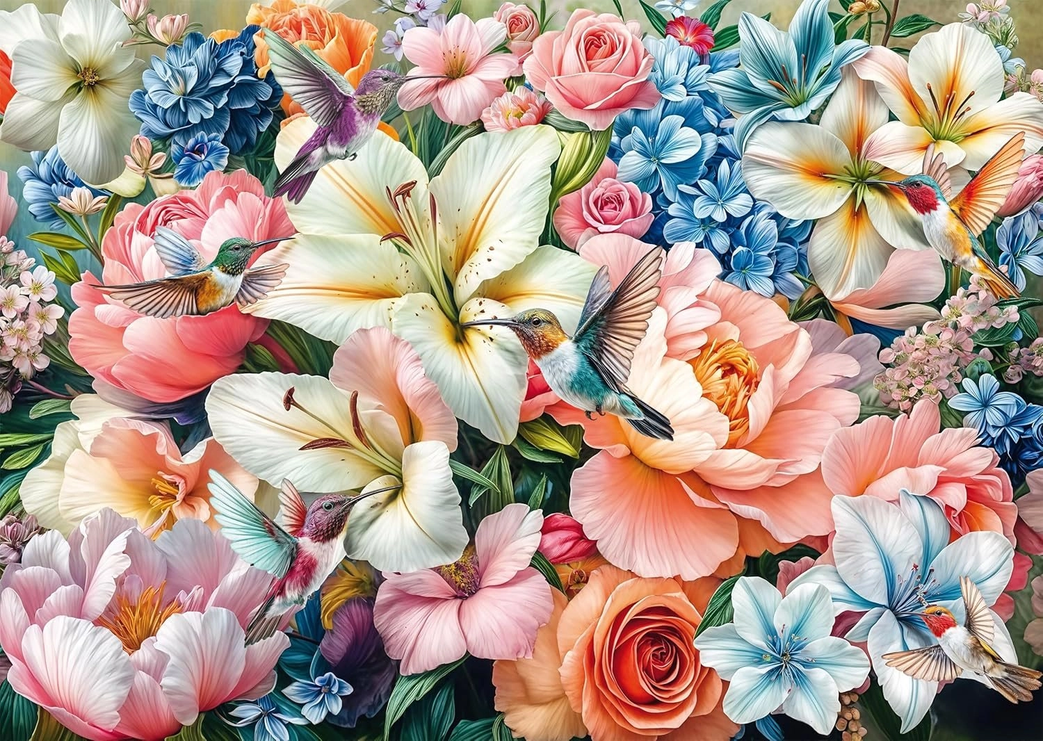 Puzzle Květiny v pastelových barvách 1000 dílků SCHMIDT