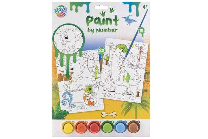 Malování podle čísel A4 – Dinosauři