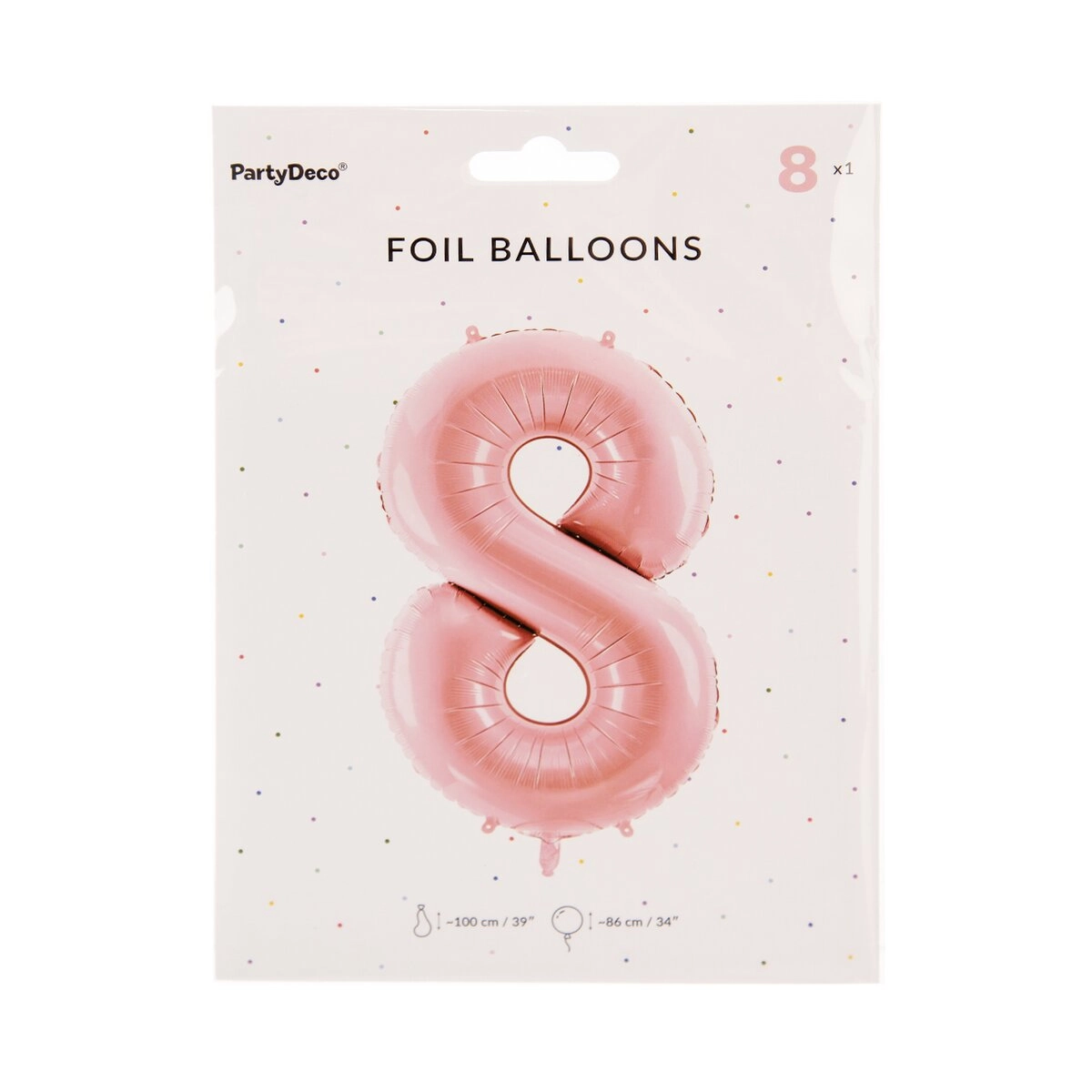 Fóliový balónek číslo 8 růžový 86 cm