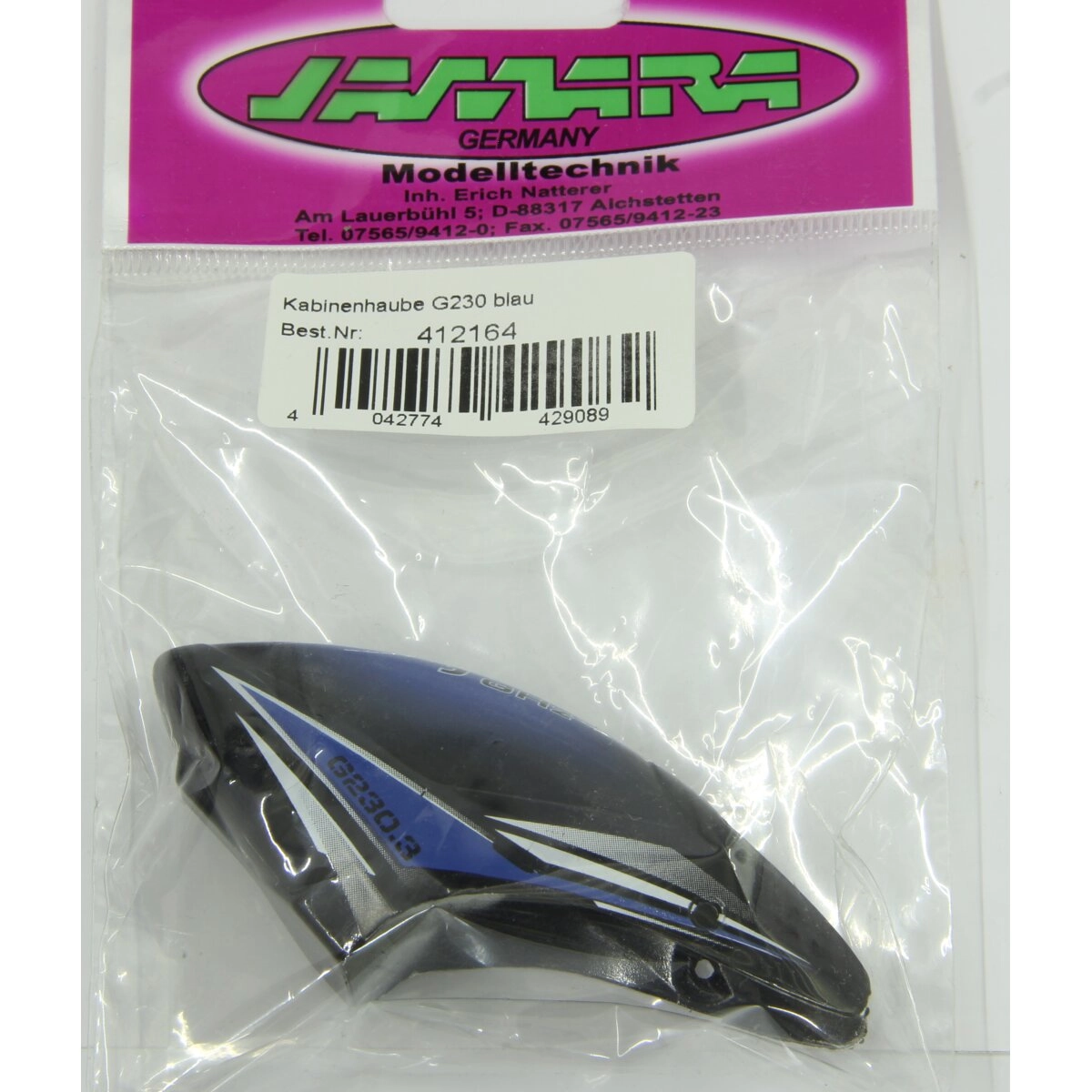 Náhradní canopy (karoserie) pro Jamara G230 modrá - 1 kus