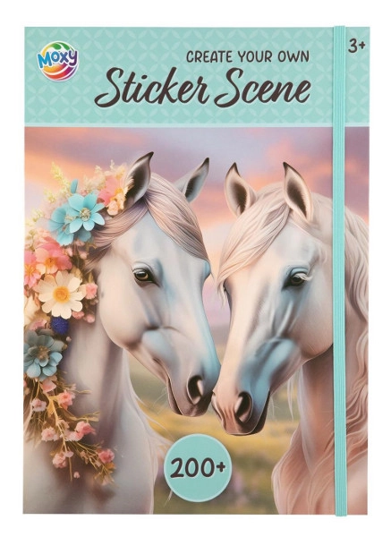 Samolepkový album A4 s koňmi, 200 samolepek