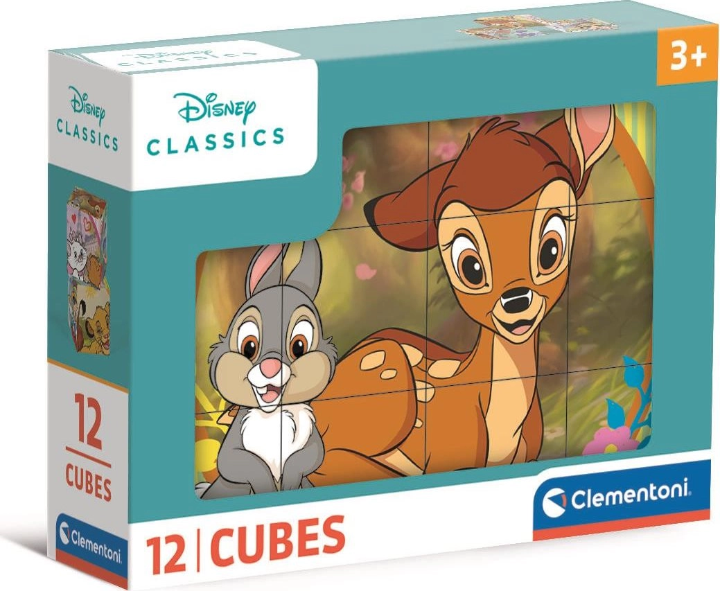 Levně CLEMENTONI Obrázkové kostky Disney klasické pohádky, 12 kostek