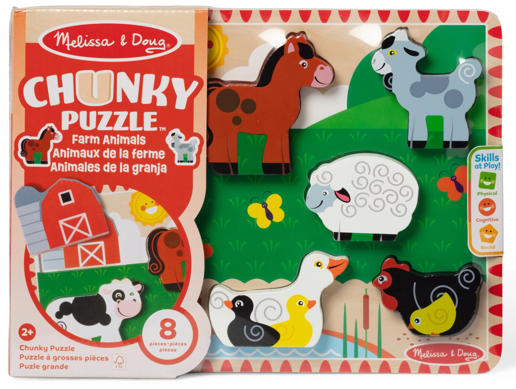 Dřevěné chunky puzzle farma MELISSA & DOUG