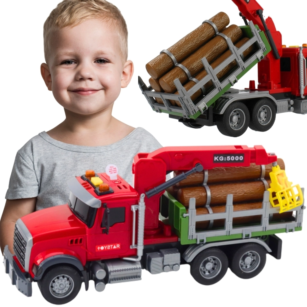 Woopie nákladní auto na klády s otočným jeřábem, světla a zvuky 1:14