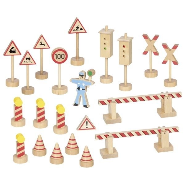 Vláčkodráha set příslušenství - Dopravní značky, 21ks (Goki)